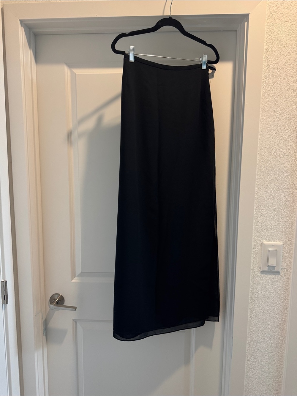 JS Collections Black Maxi Skirt with Sleek Silhouette